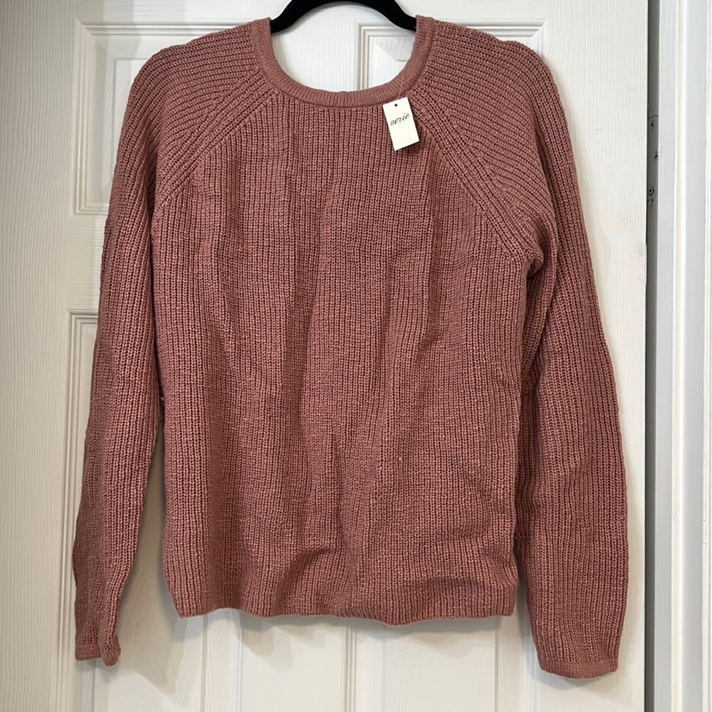 Aerie Ballet Back Sweater Pink Size M NWT